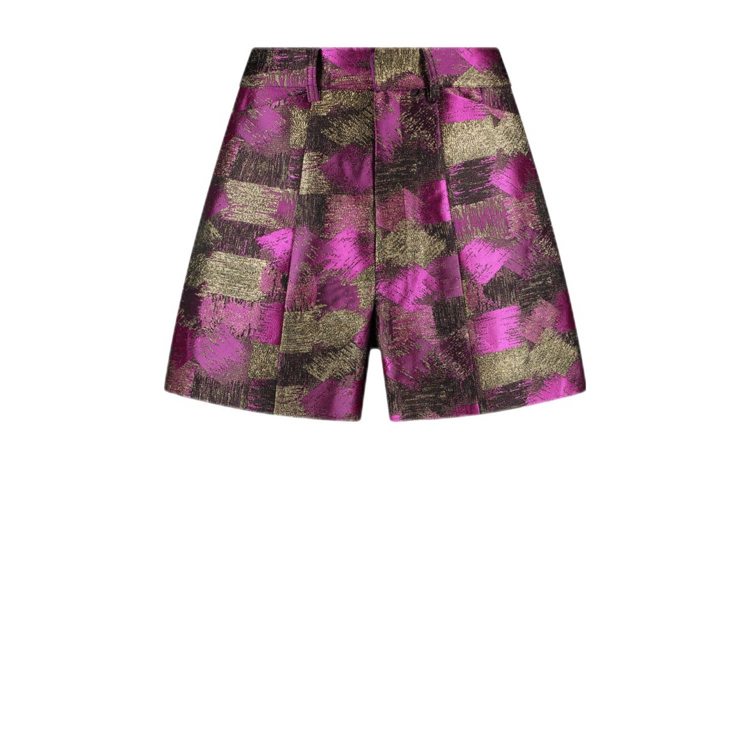 AMAYA Amsterdam straight high waist casual short paars