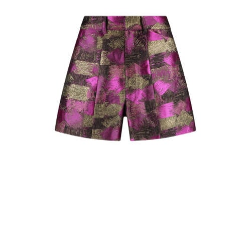 AMAYA Amsterdam straight high waist casual short paars afbeelding