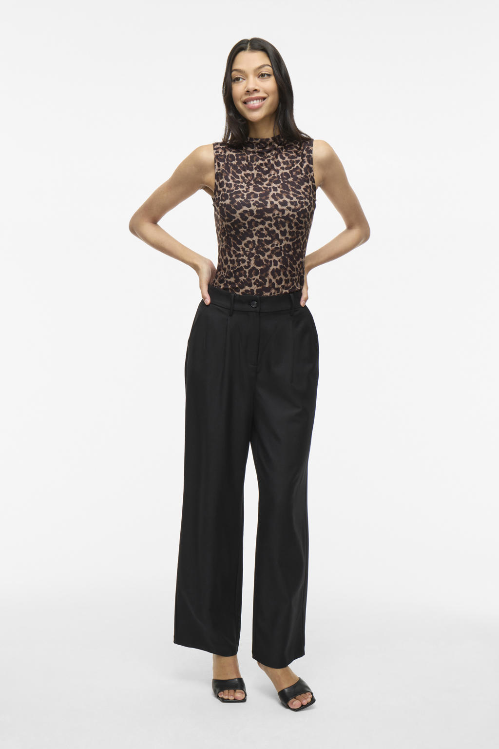 VILA mouwloze top beige