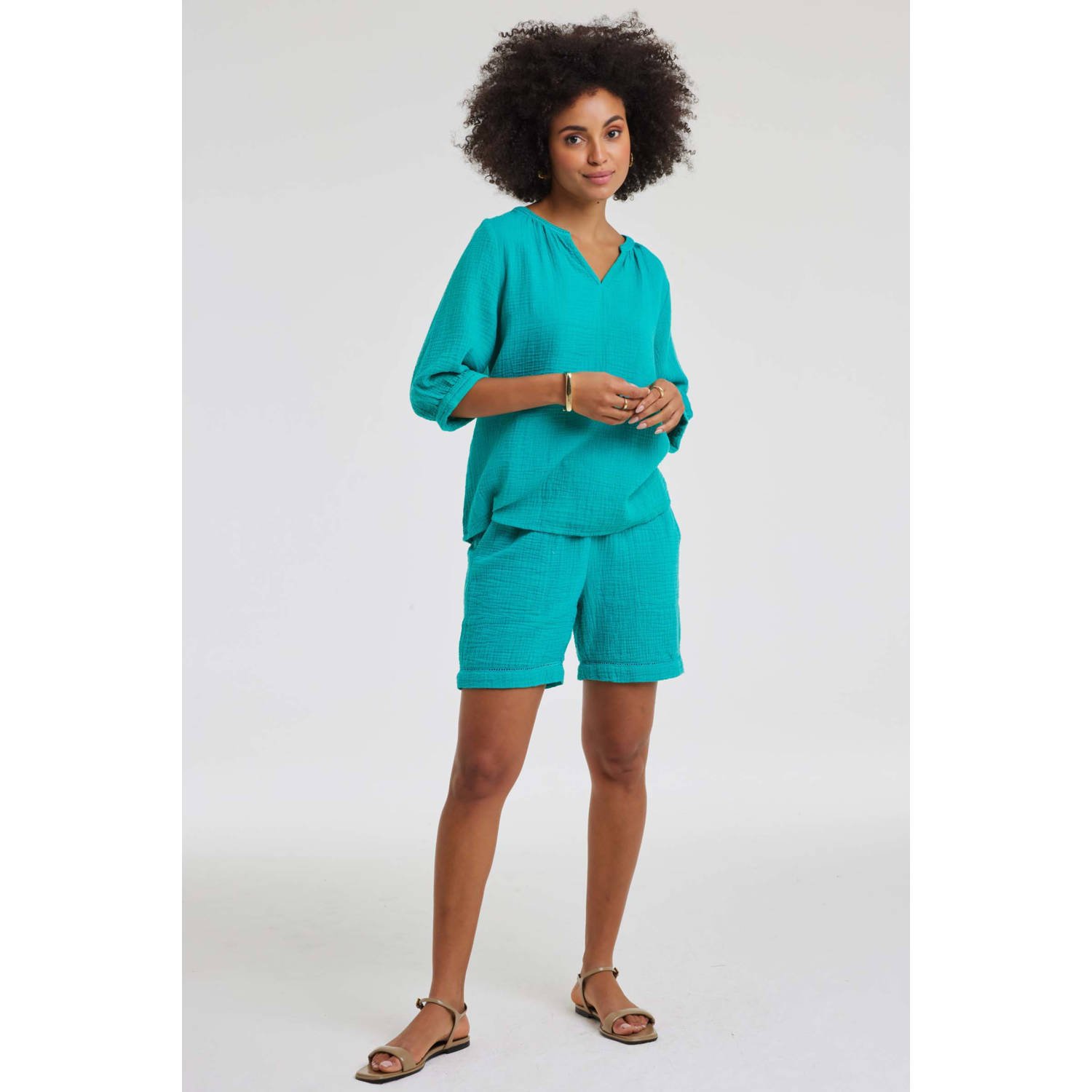 Didi high waist casual short blauw