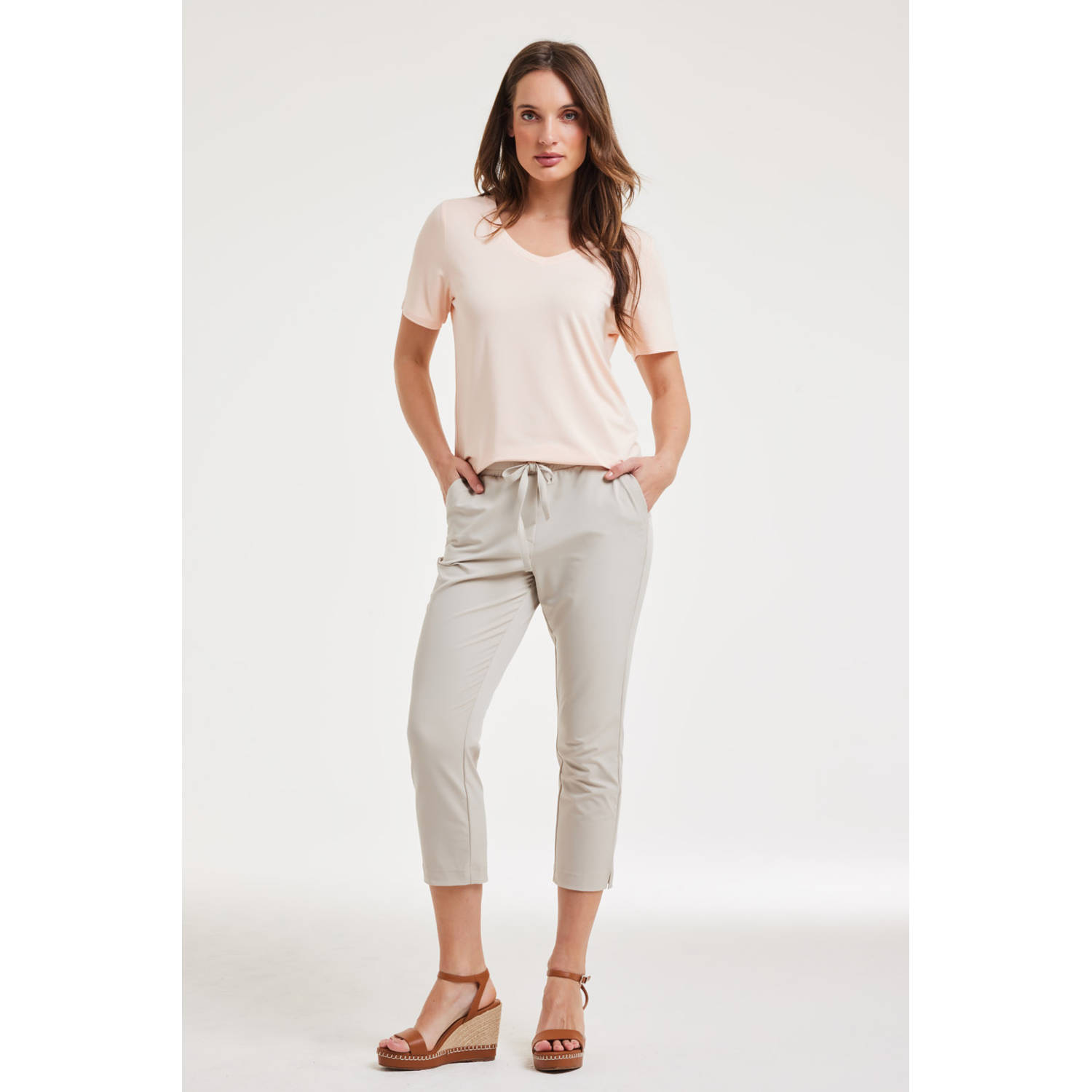 Didi straight regular waist broek ecru