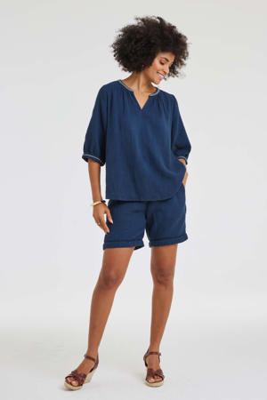 blousetop donkerblauw