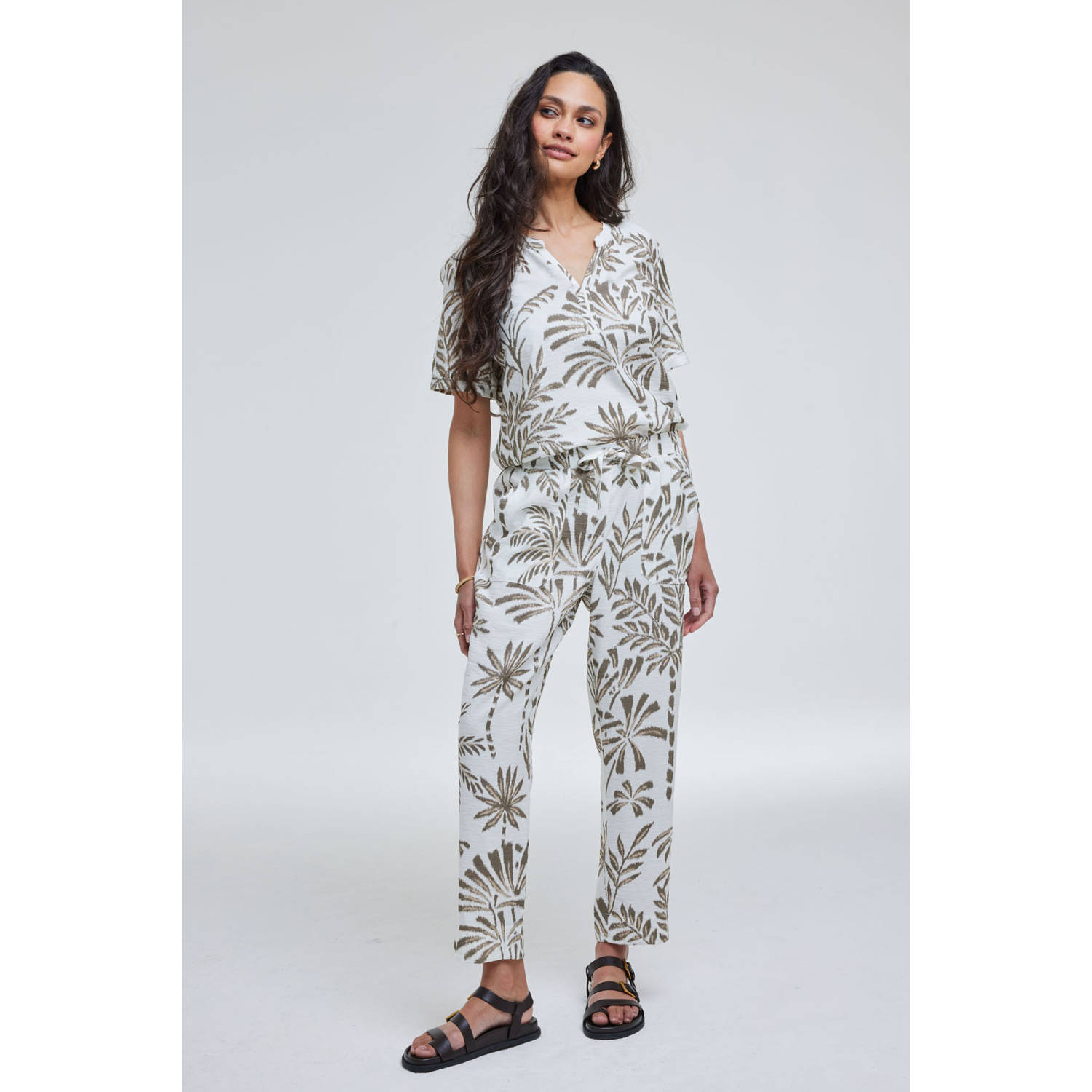 Didi straight high waist casual broek wit