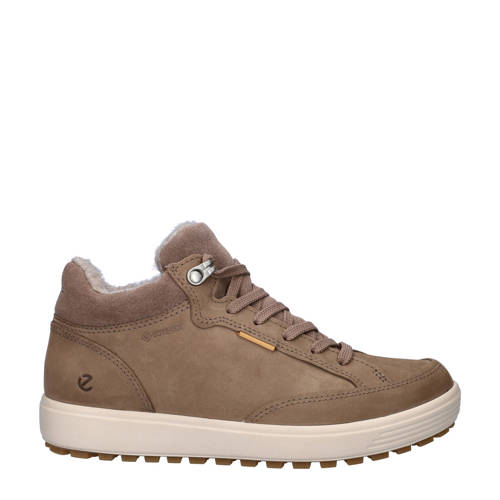 Ecco Soft 7 Tred gevoerde nubuck sneakers taupe afbeelding
