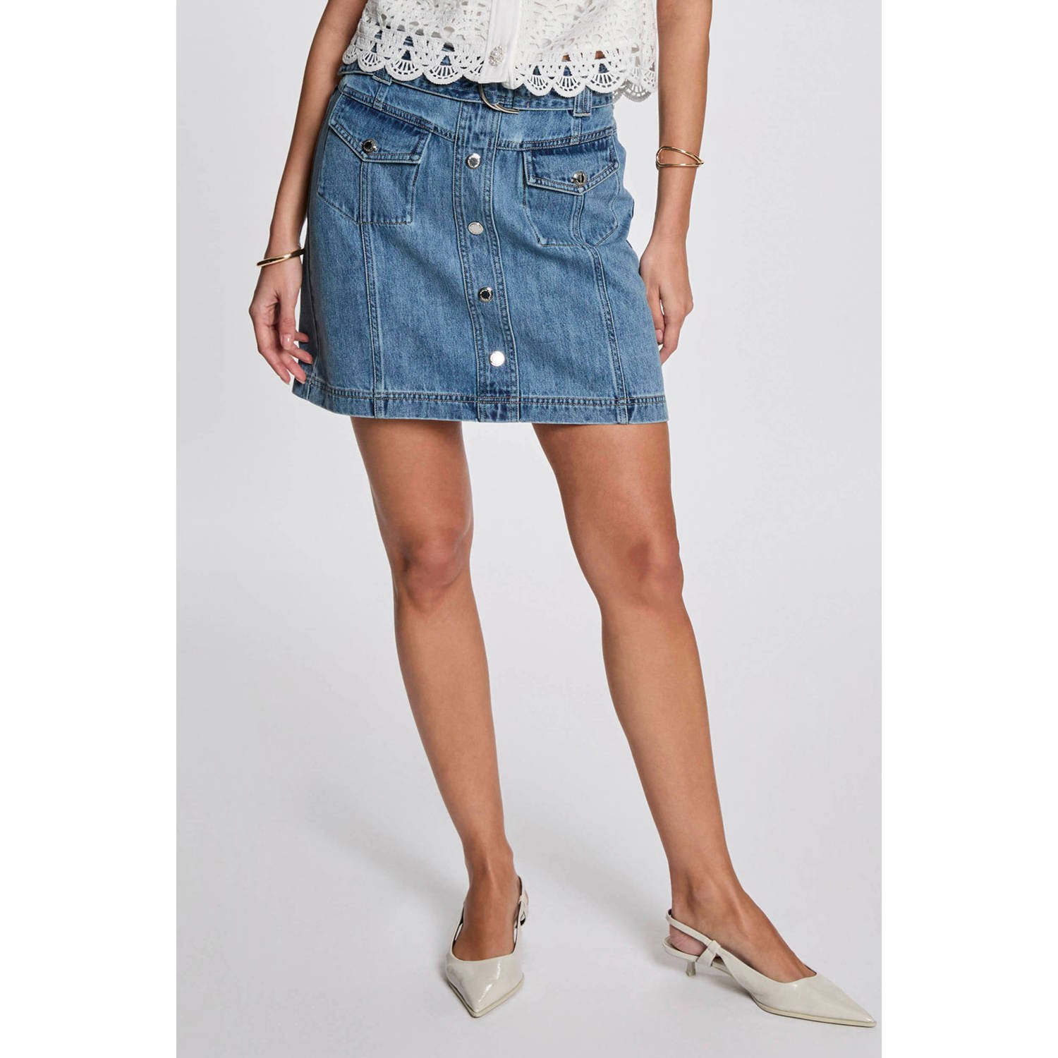 Morgan denim spijkerrok medium blue denim
