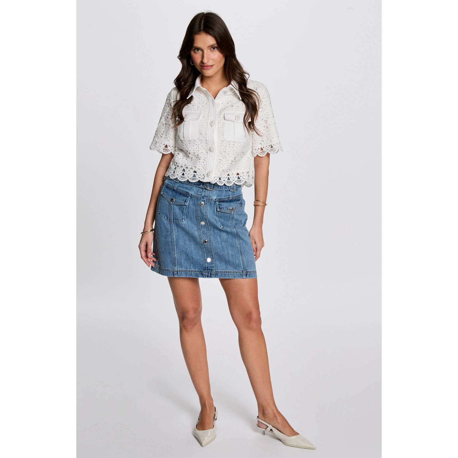 Morgan denim spijkerrok medium blue denim
