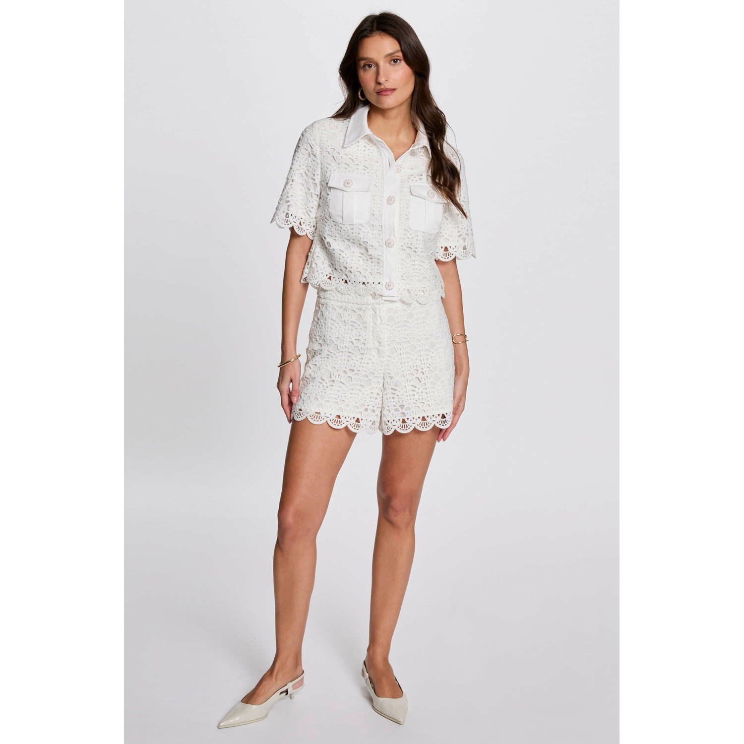 Morgan kanten regular waist casual short wit