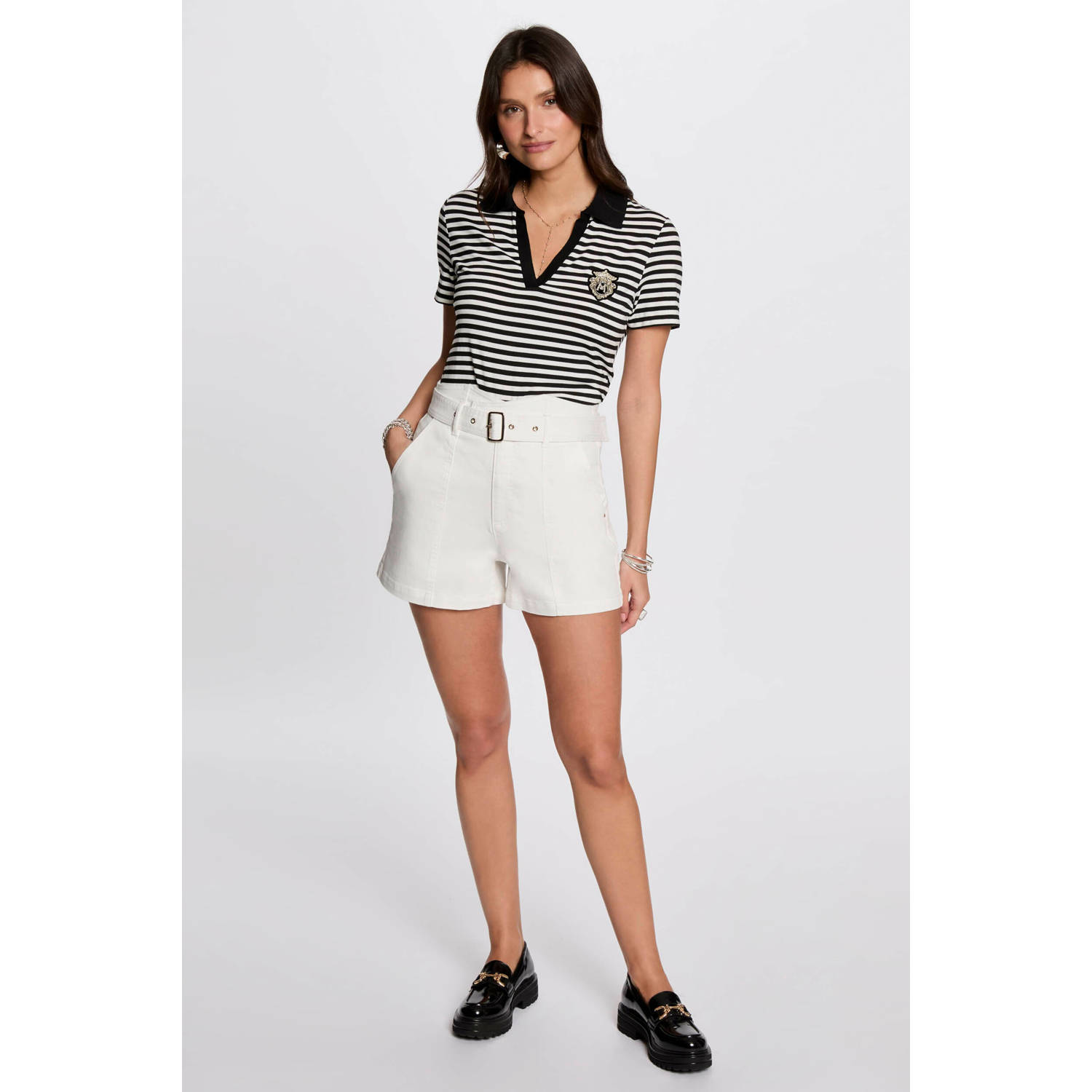 Morgan mom regular waist denim short wit