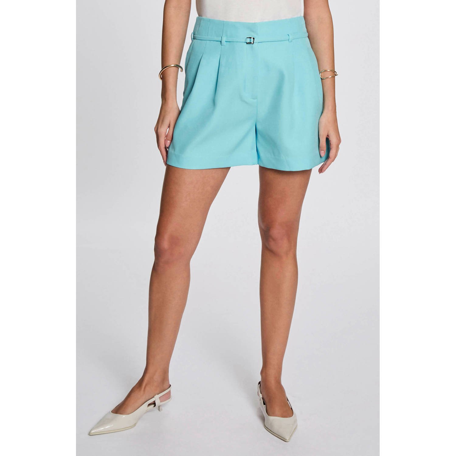 Morgan straight high waist casual short lichtblauw