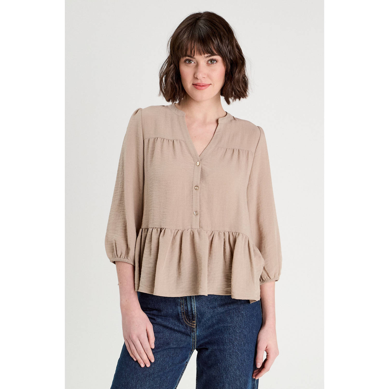 Cache blouse beige