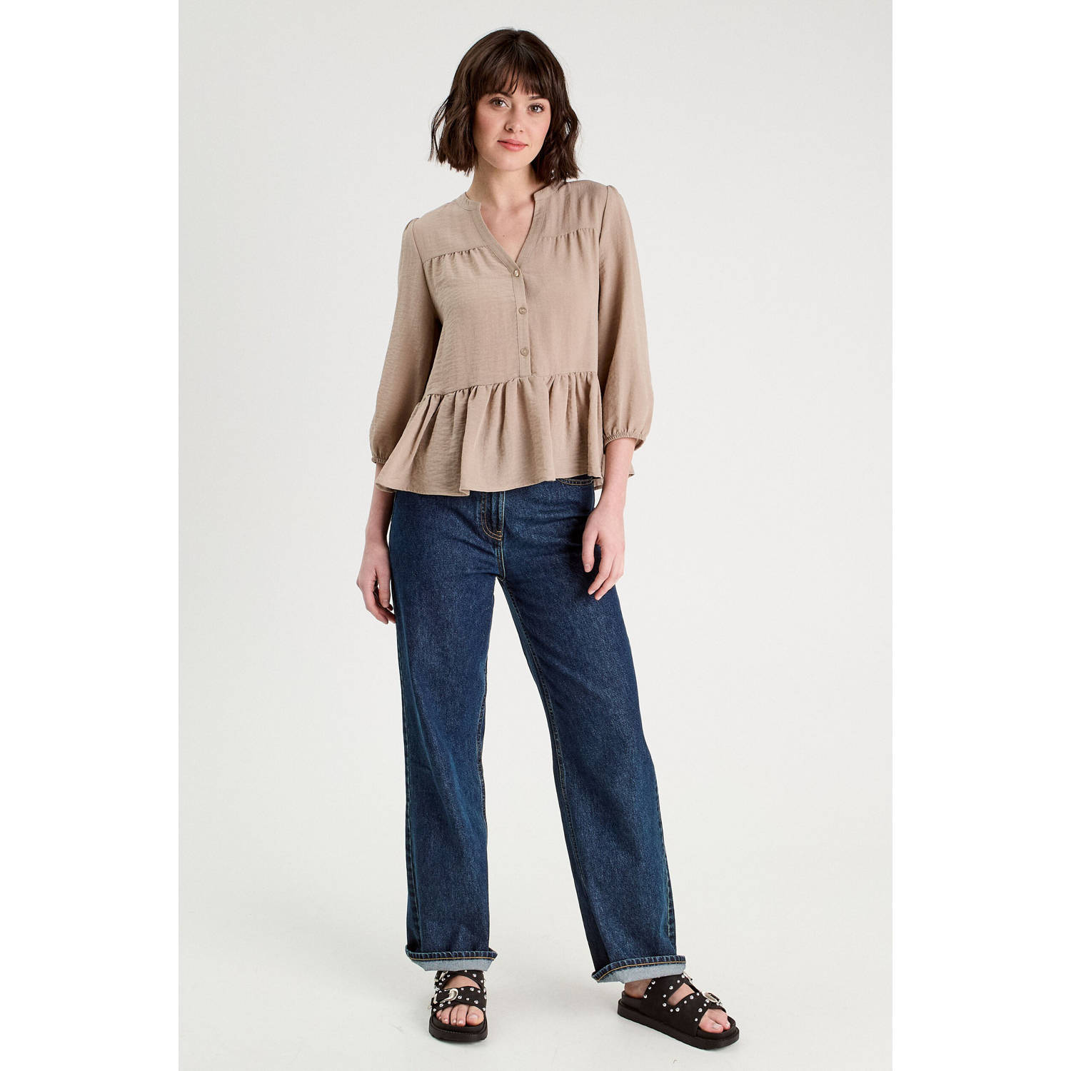 Cache blouse beige
