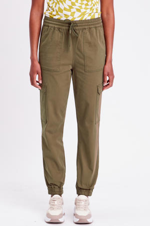 regular waist casual broek donkergroen
