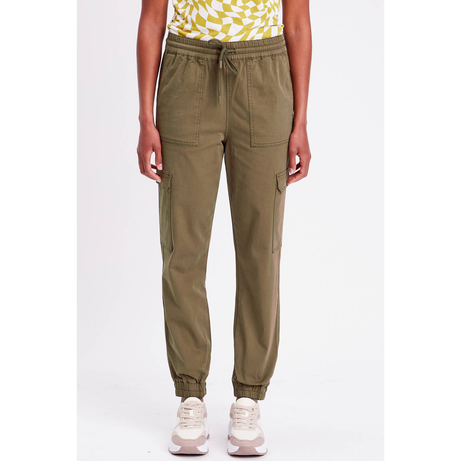 Cache regular waist casual broek donkergroen