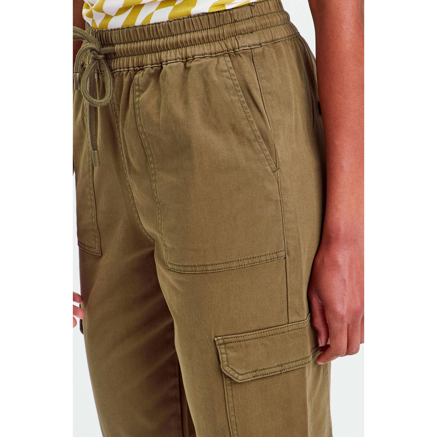 Cache regular waist casual broek donkergroen