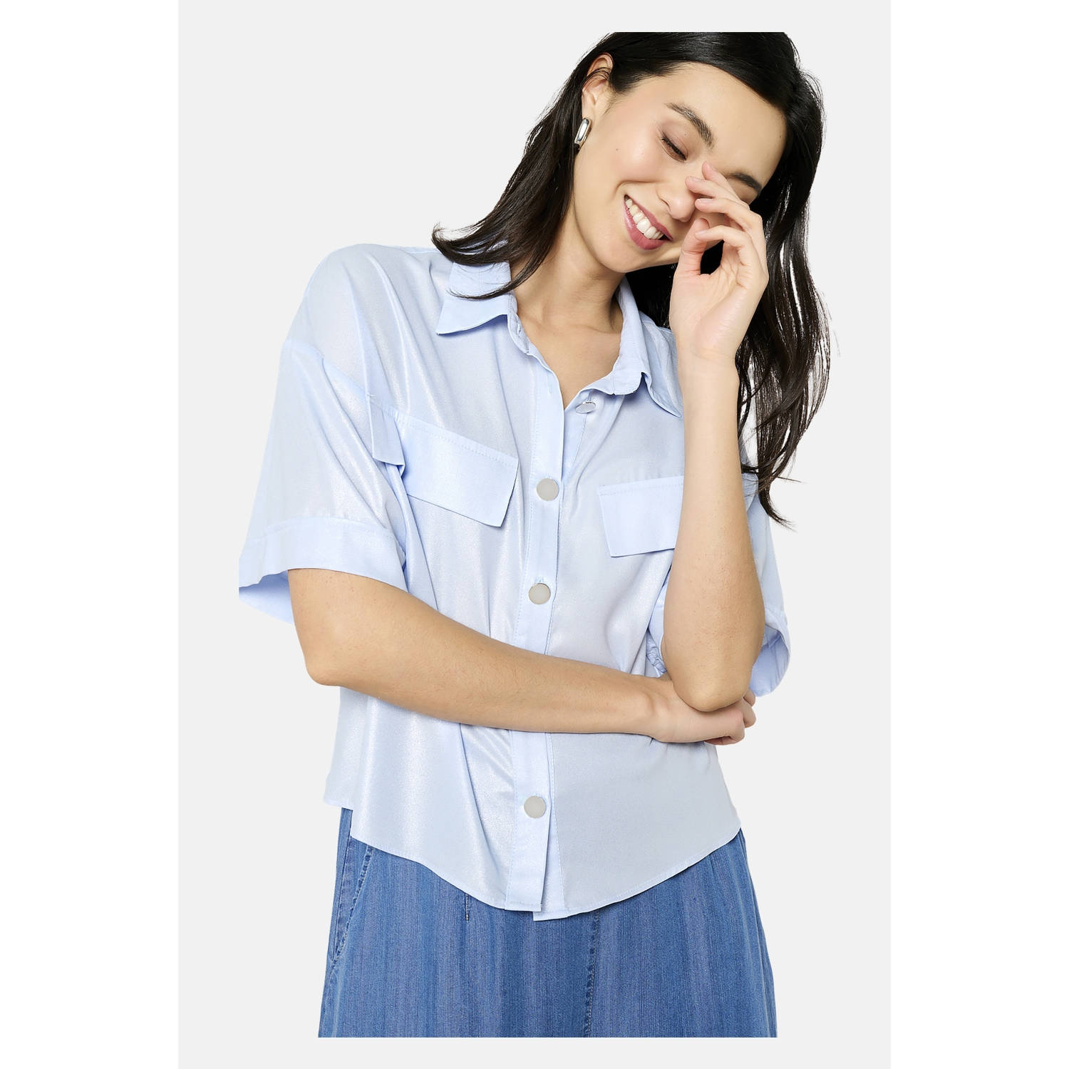 LOLALIZA blouse lichtblauw