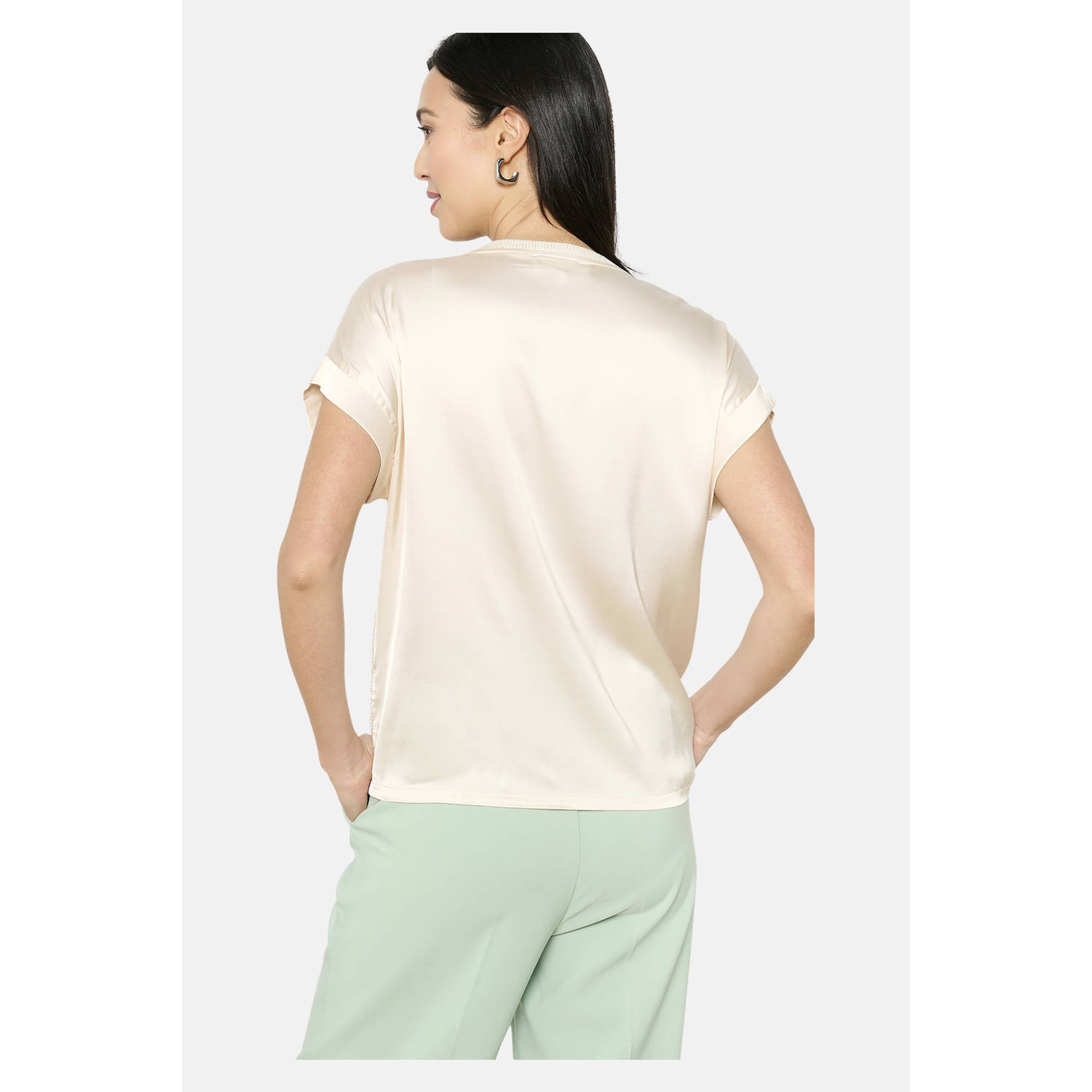 LOLALIZA exclusive top ecru met pailletten