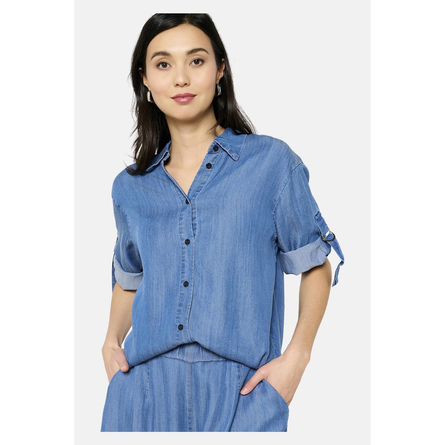 LOLALIZA blouse medium blue denim