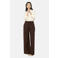 LOLALIZA exclusive wide leg regular waist palazzo broek donkerbruin
