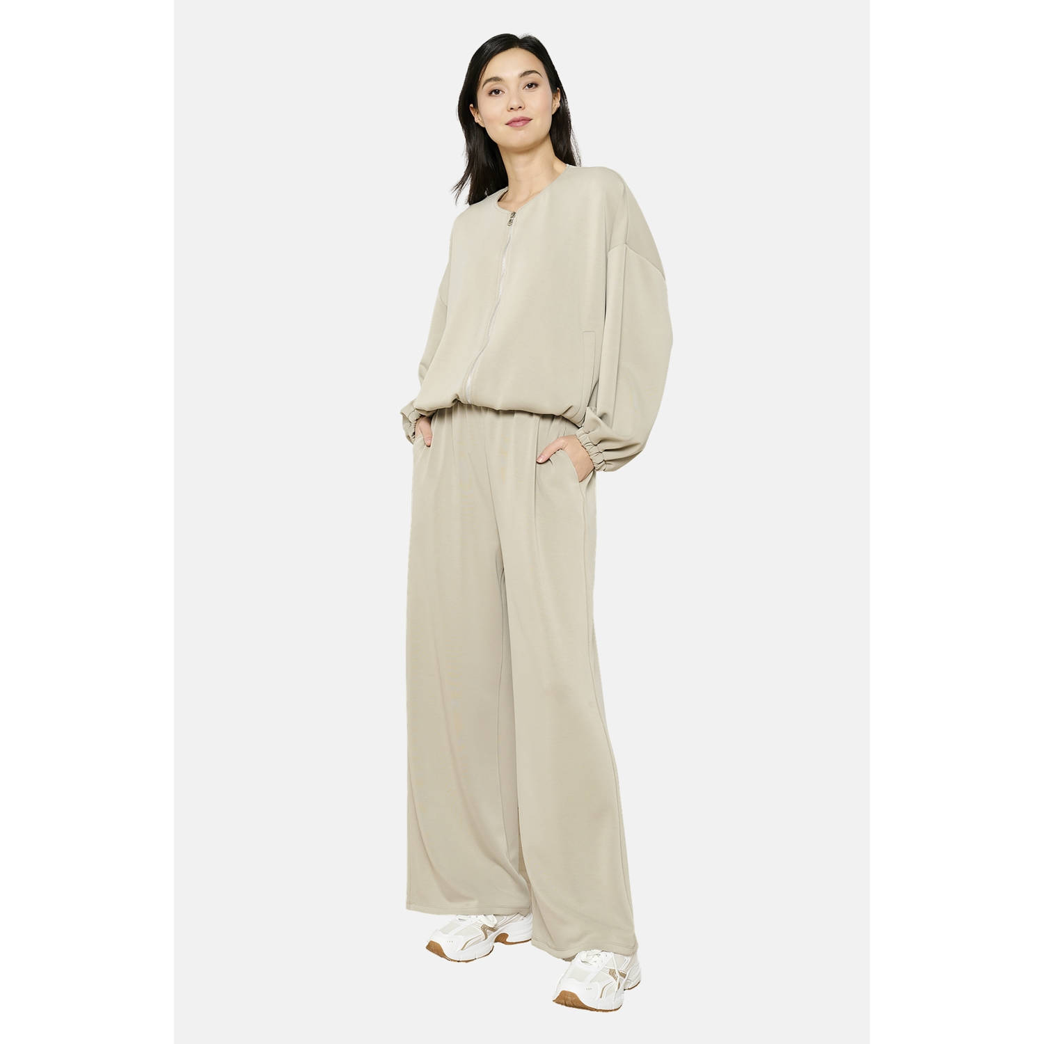 LOLALIZA exclusive straight high waist broek beige
