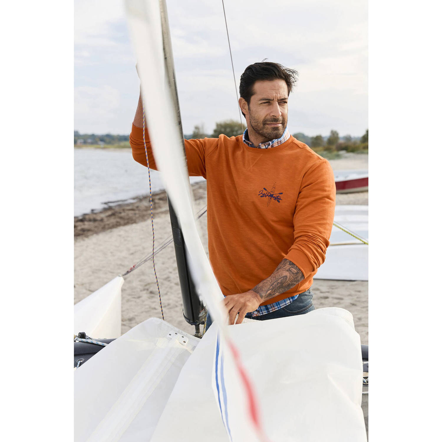 Jan Vanderstorm sweater FREYVARD Plus Size oranje