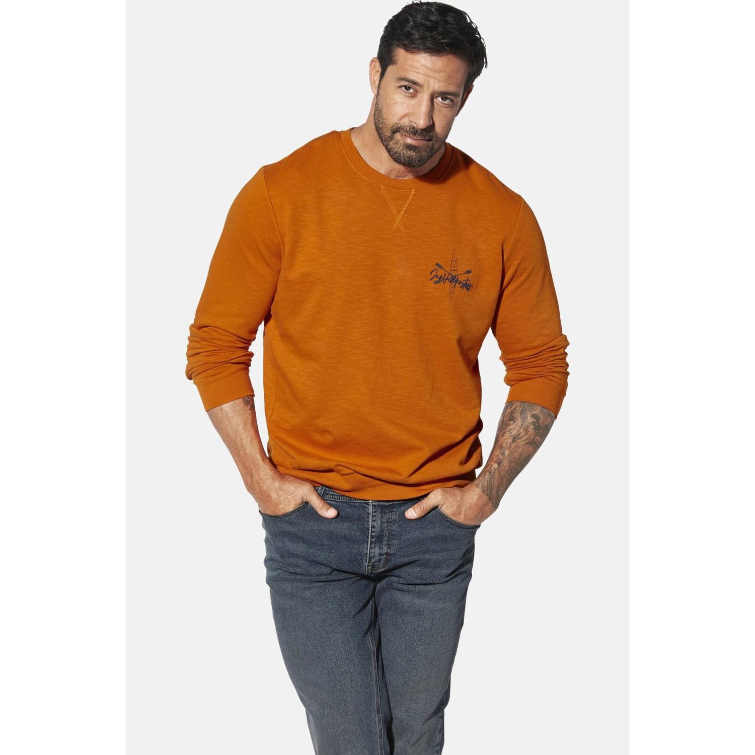 Jan Vanderstorm sweater FREYVARD Plus Size oranje