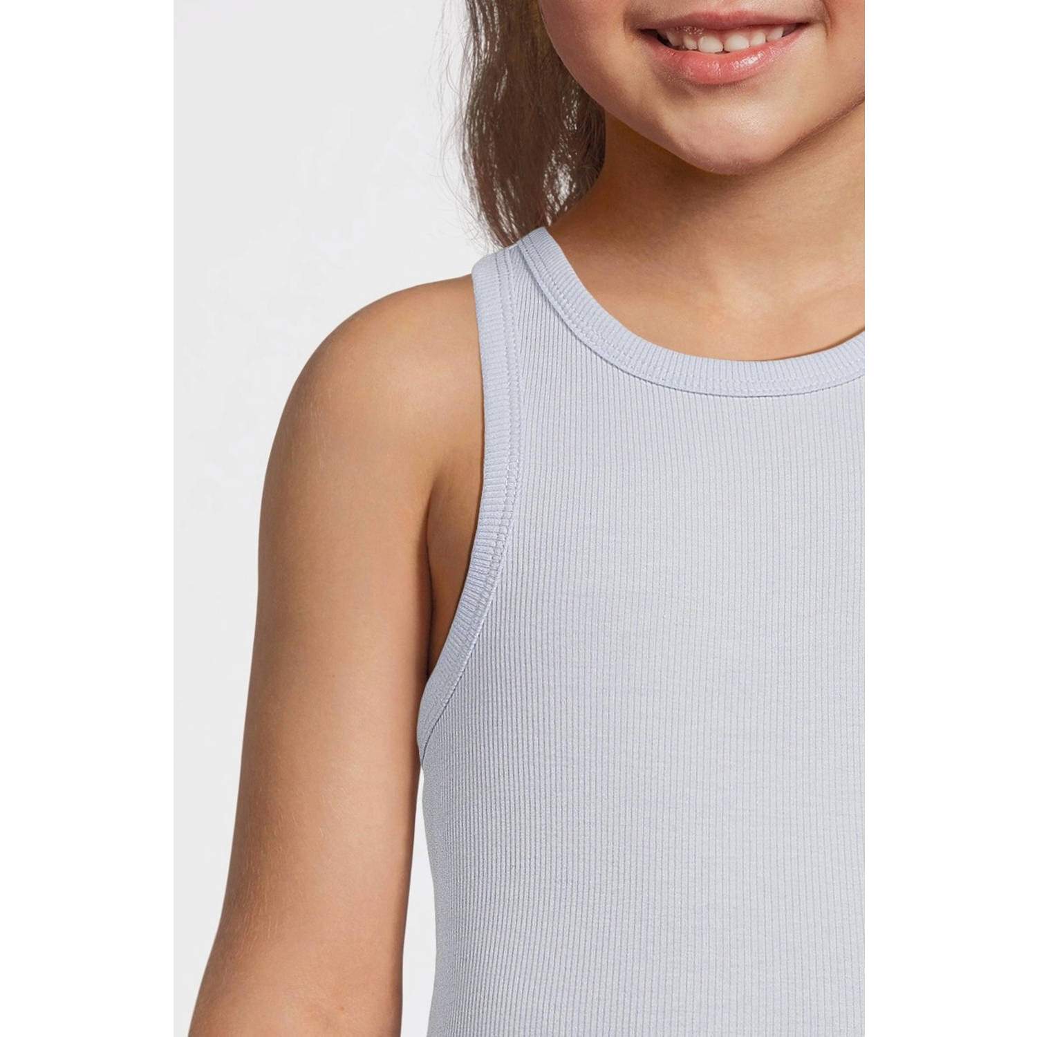 NAME IT KIDS maxi jurk rib gebreid lichtblauw