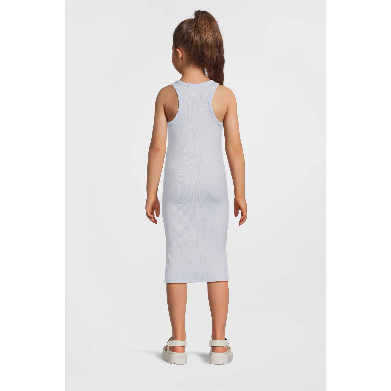 NAME IT KIDS maxi jurk rib gebreid lichtblauw