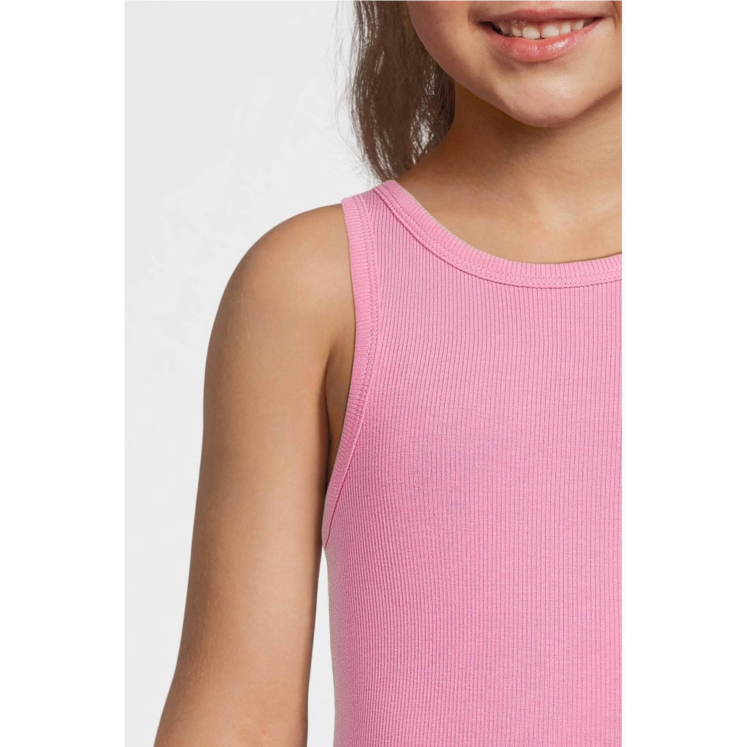 NAME IT KIDS maxi jurk rib gebreid roze
