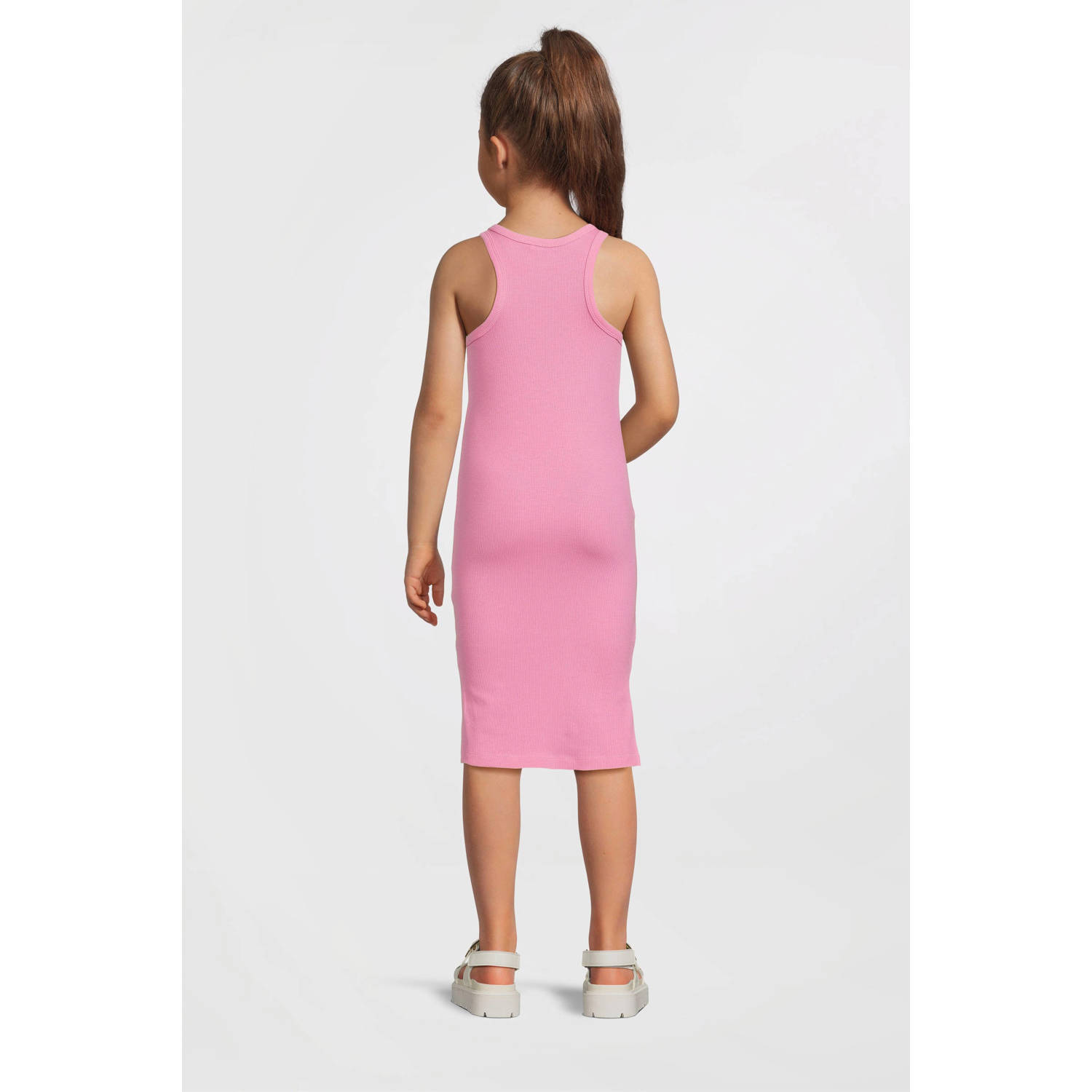 NAME IT KIDS maxi jurk rib gebreid roze