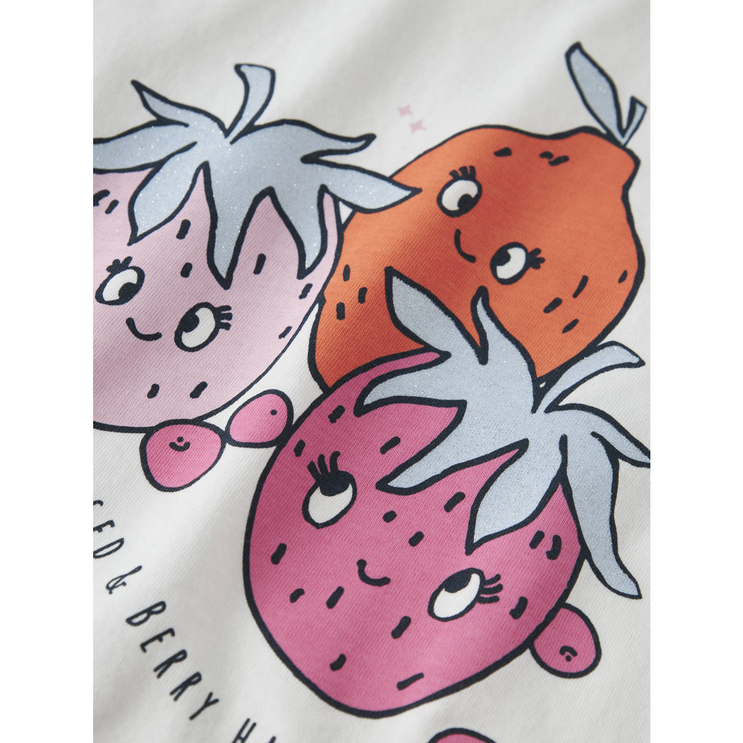 NAME IT MINI T-shirt wit met glitter