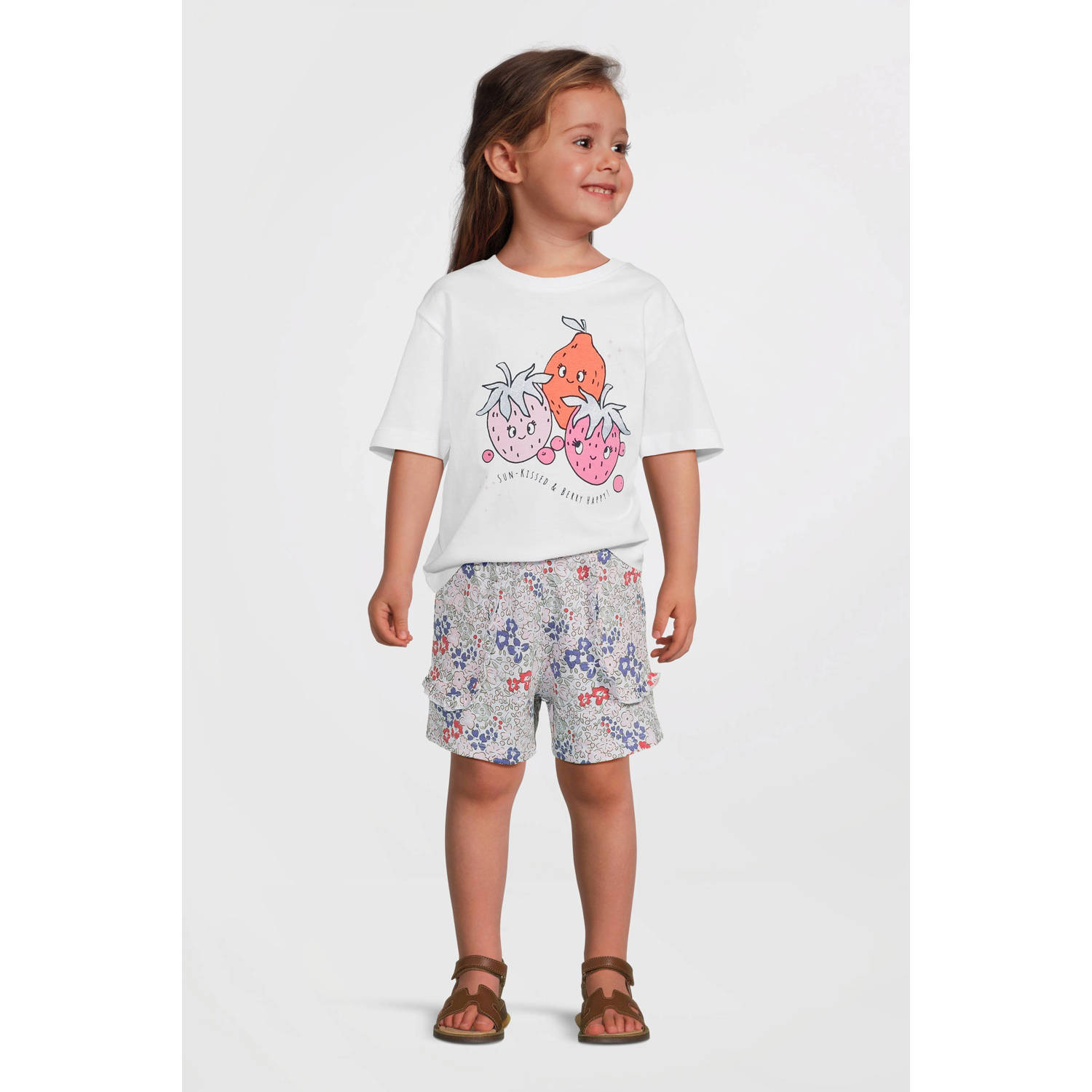 NAME IT MINI T-shirt wit met glitter