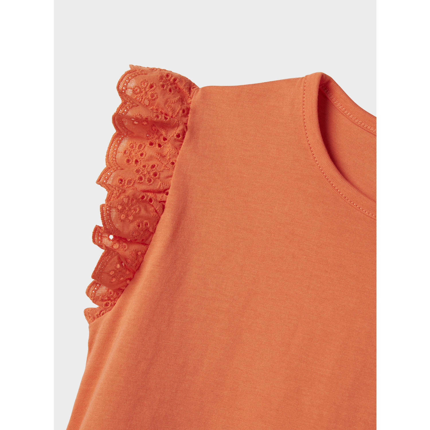 NAME IT MINI T-shirt oranje broderie