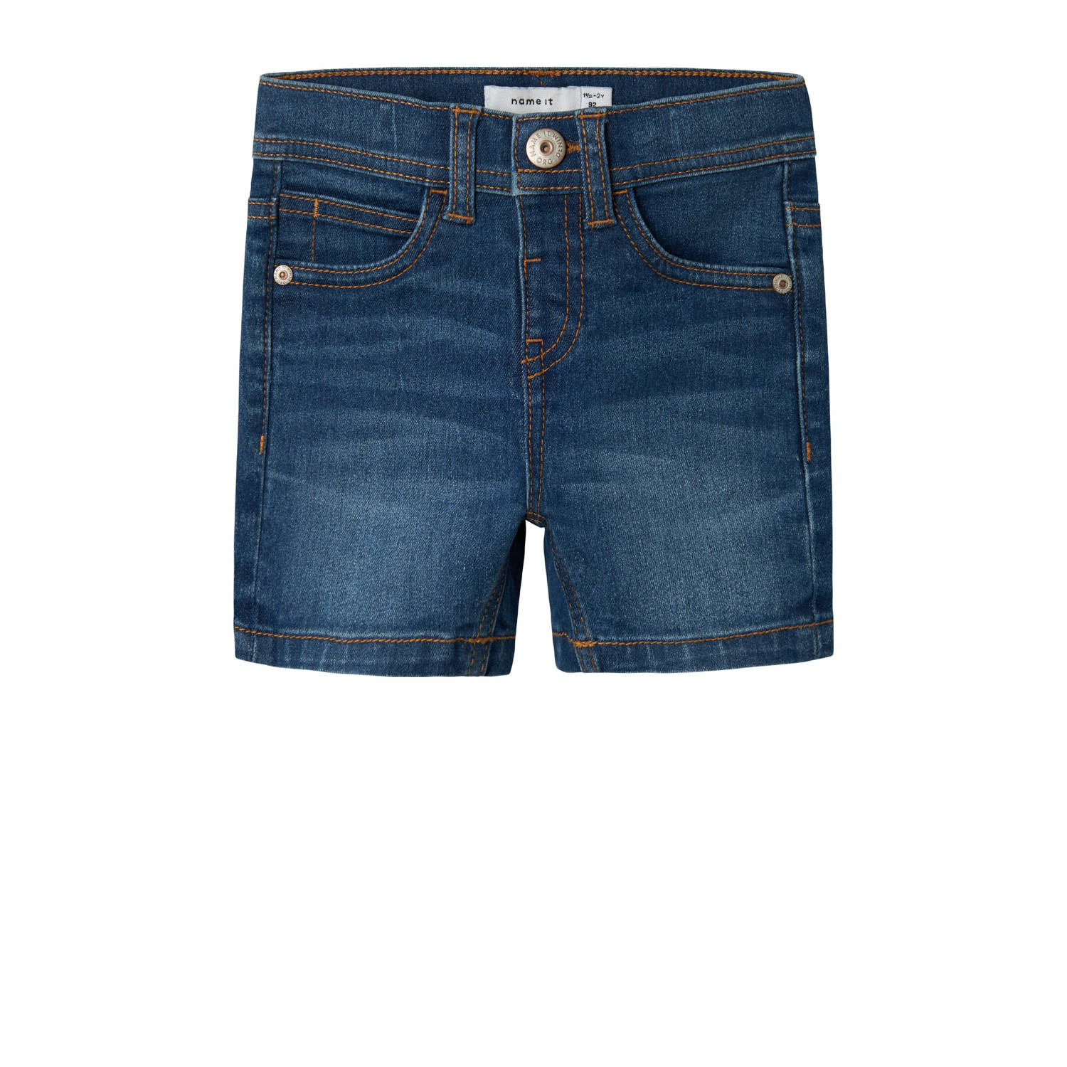 NAME IT MINI slim denim short dark blue denim