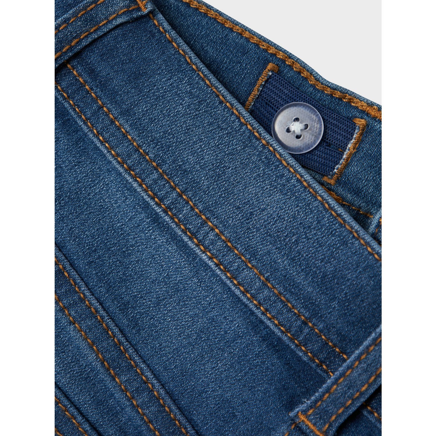 NAME IT KIDS slim denim short dark blue denim
