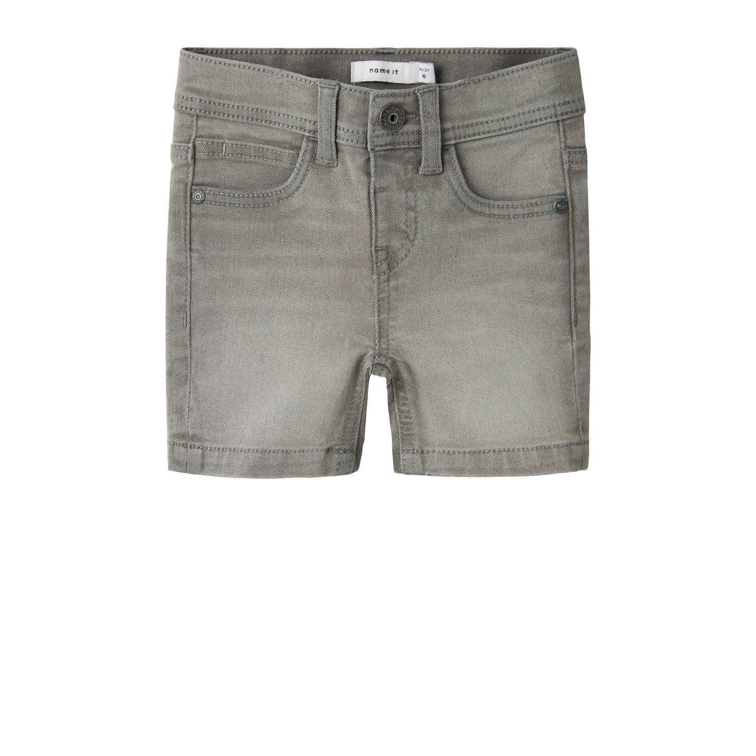 NAME IT MINI slim denim short grijs