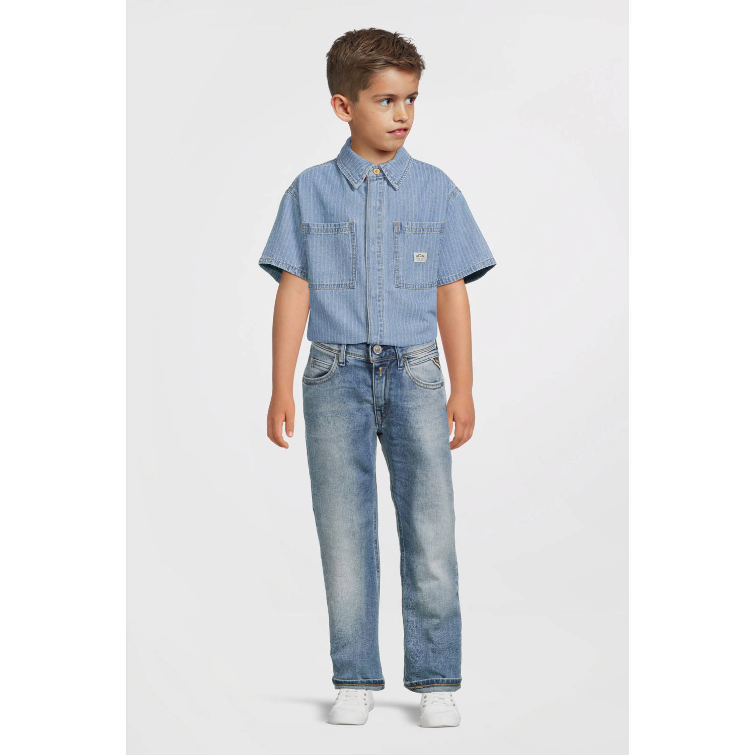 NAME IT KIDS denim overhemd light blue denim