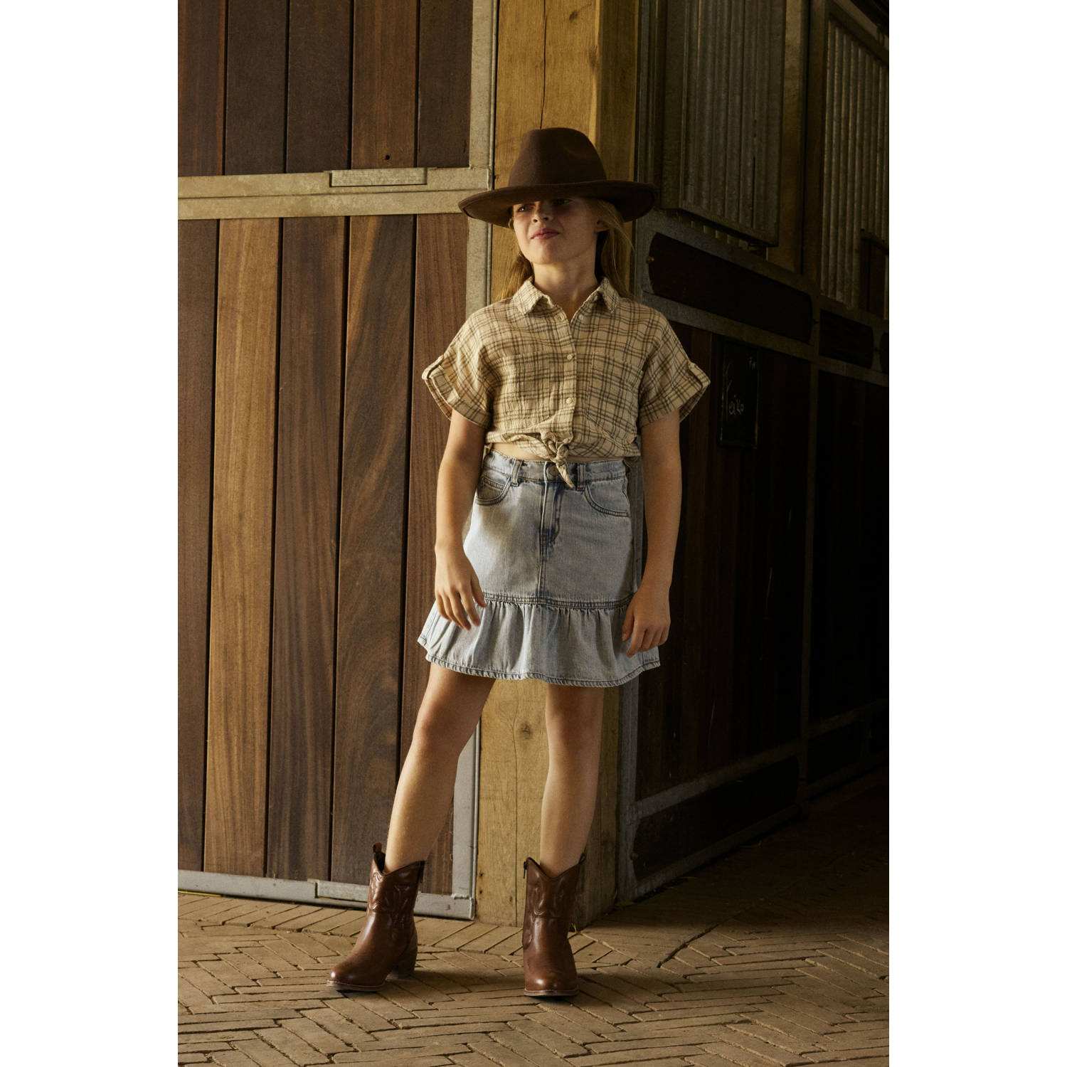 NAME IT KIDS denim spijkerrok light blue denim