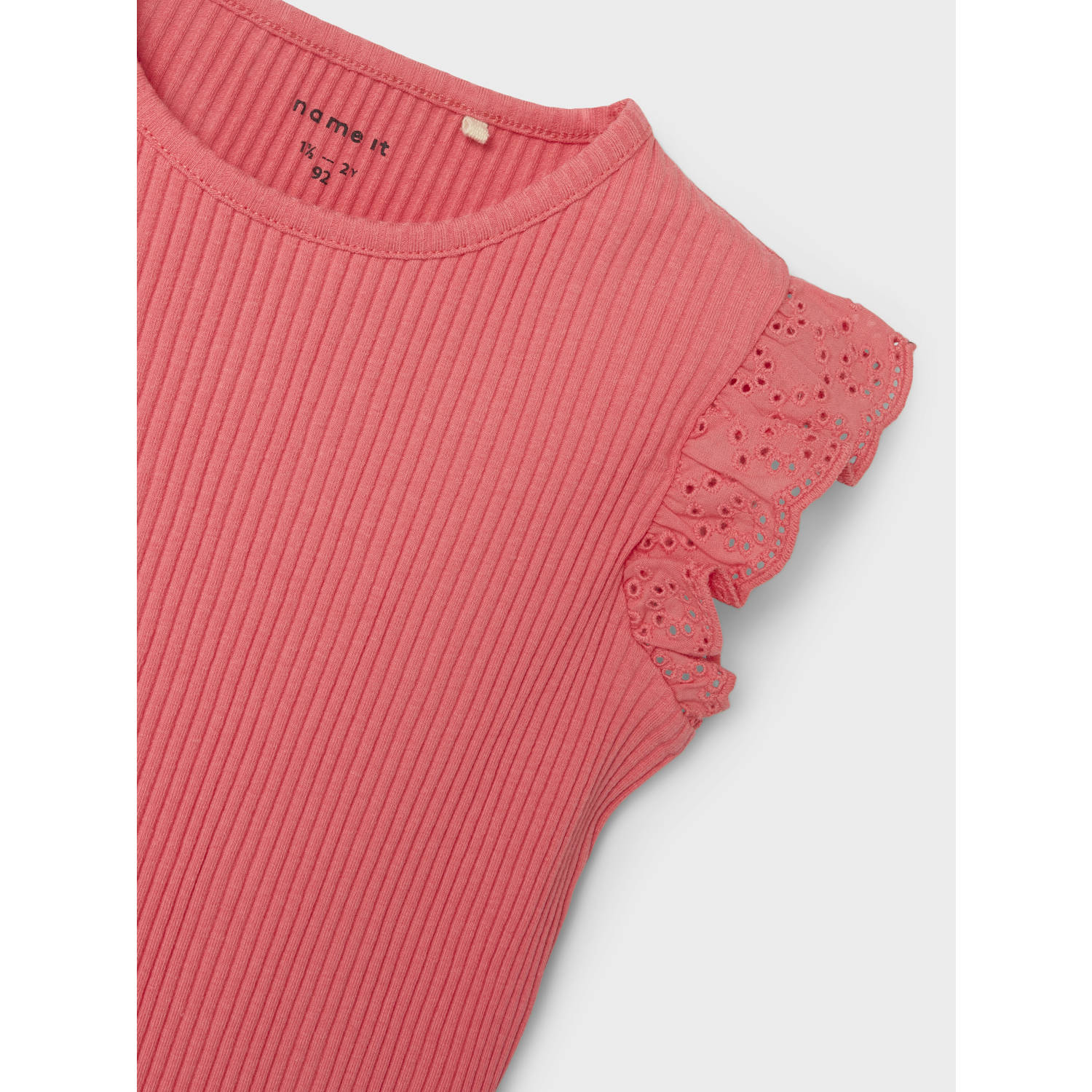 NAME IT MINI T-shirt rosé rib gebreid