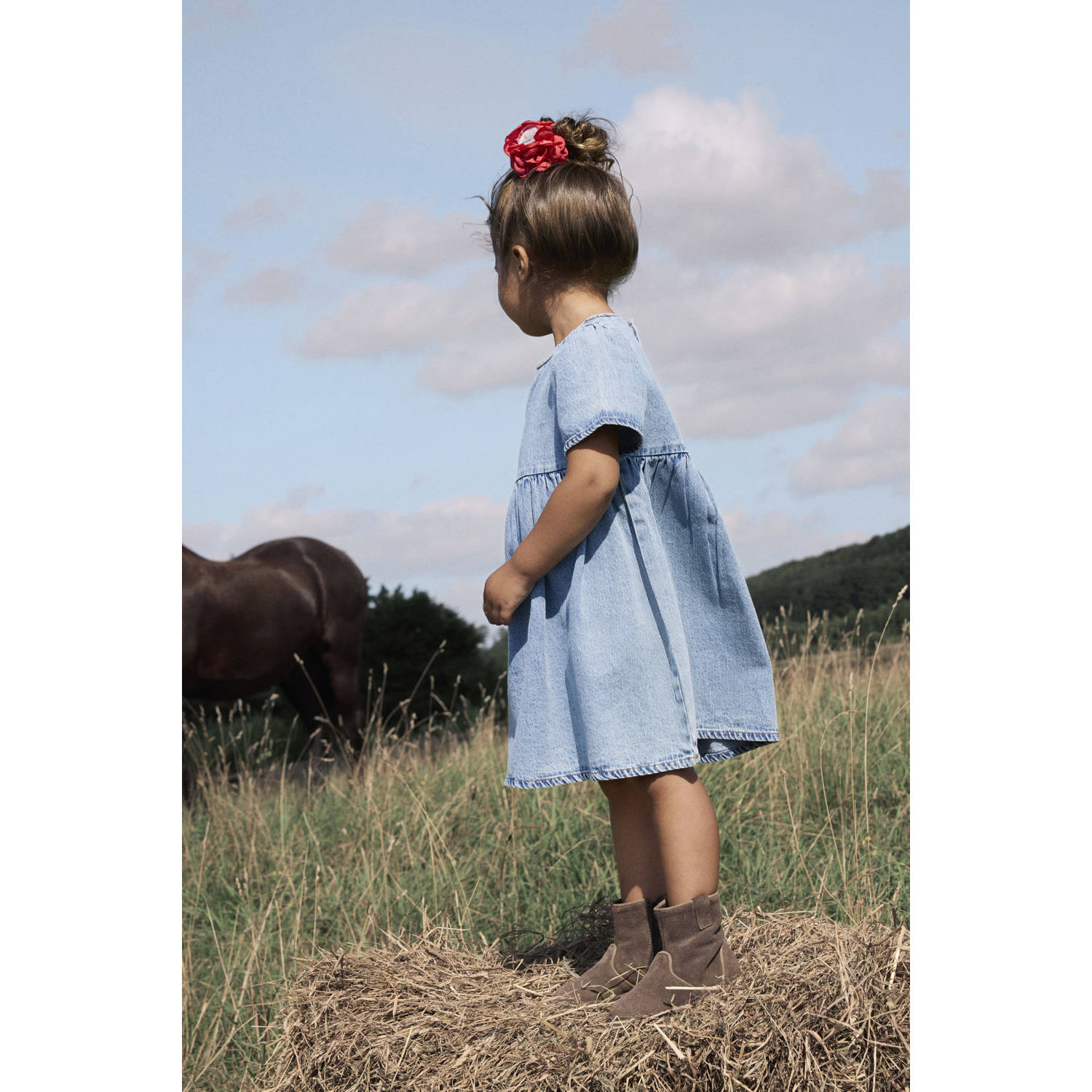 NAME IT MINI denim spijkerjurk blauw
