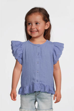 blouse blauw broderie