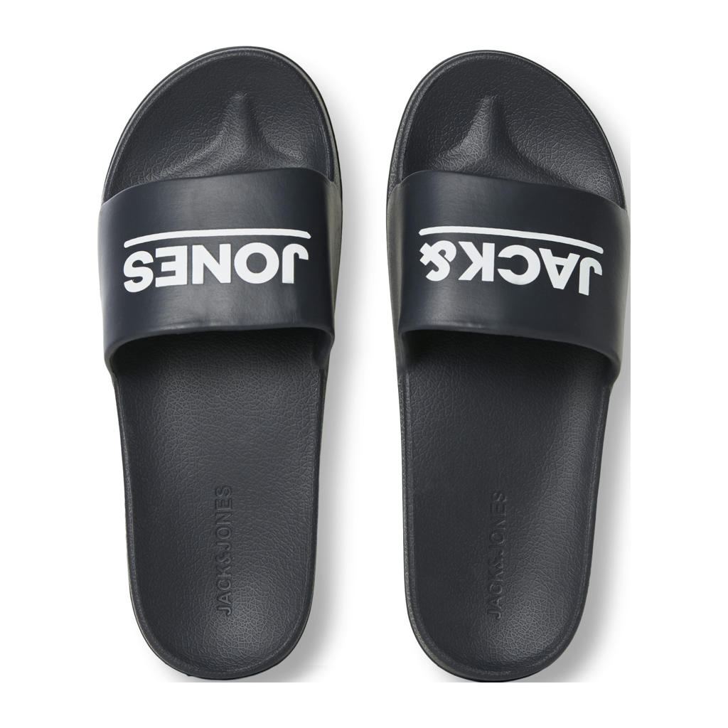 Antraciete heren JACK & JONES JFWollie badslippers van rubber
