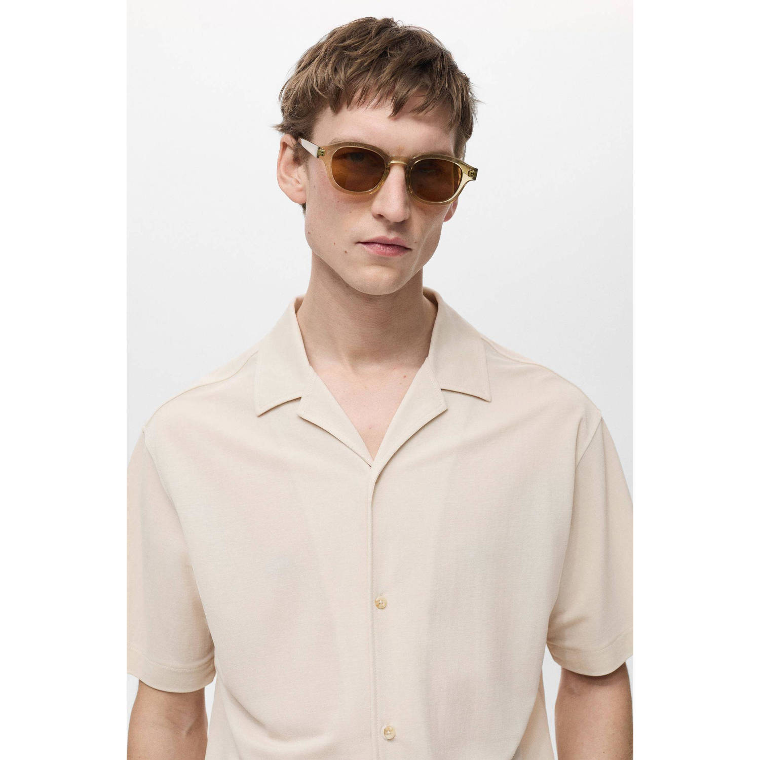 Mango Man casual overhemd ecru