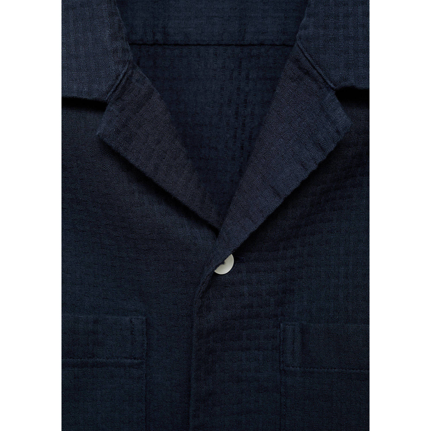 Mango Man casual overhemd donkerblauw