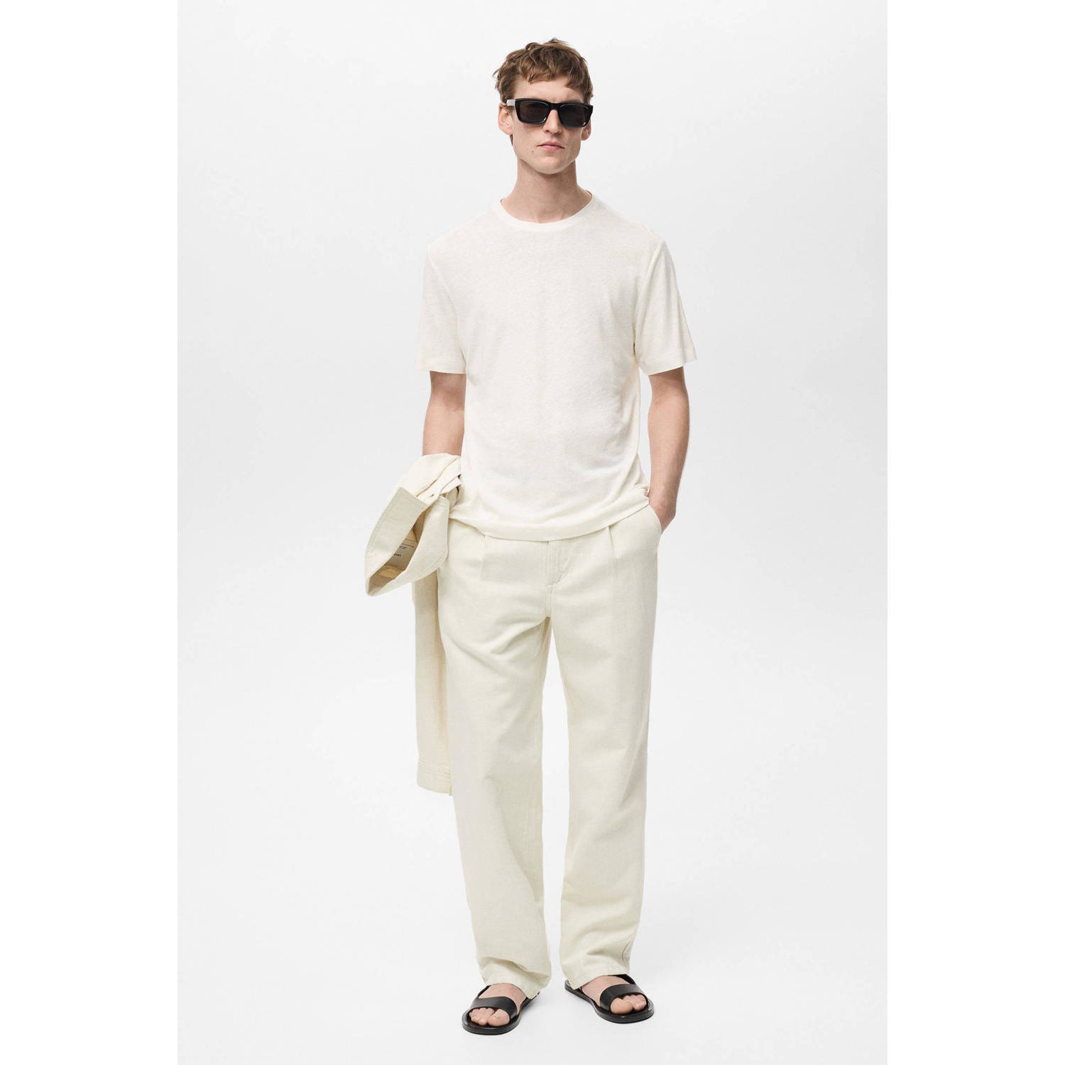 Mango Man slim fit T-shirt wit