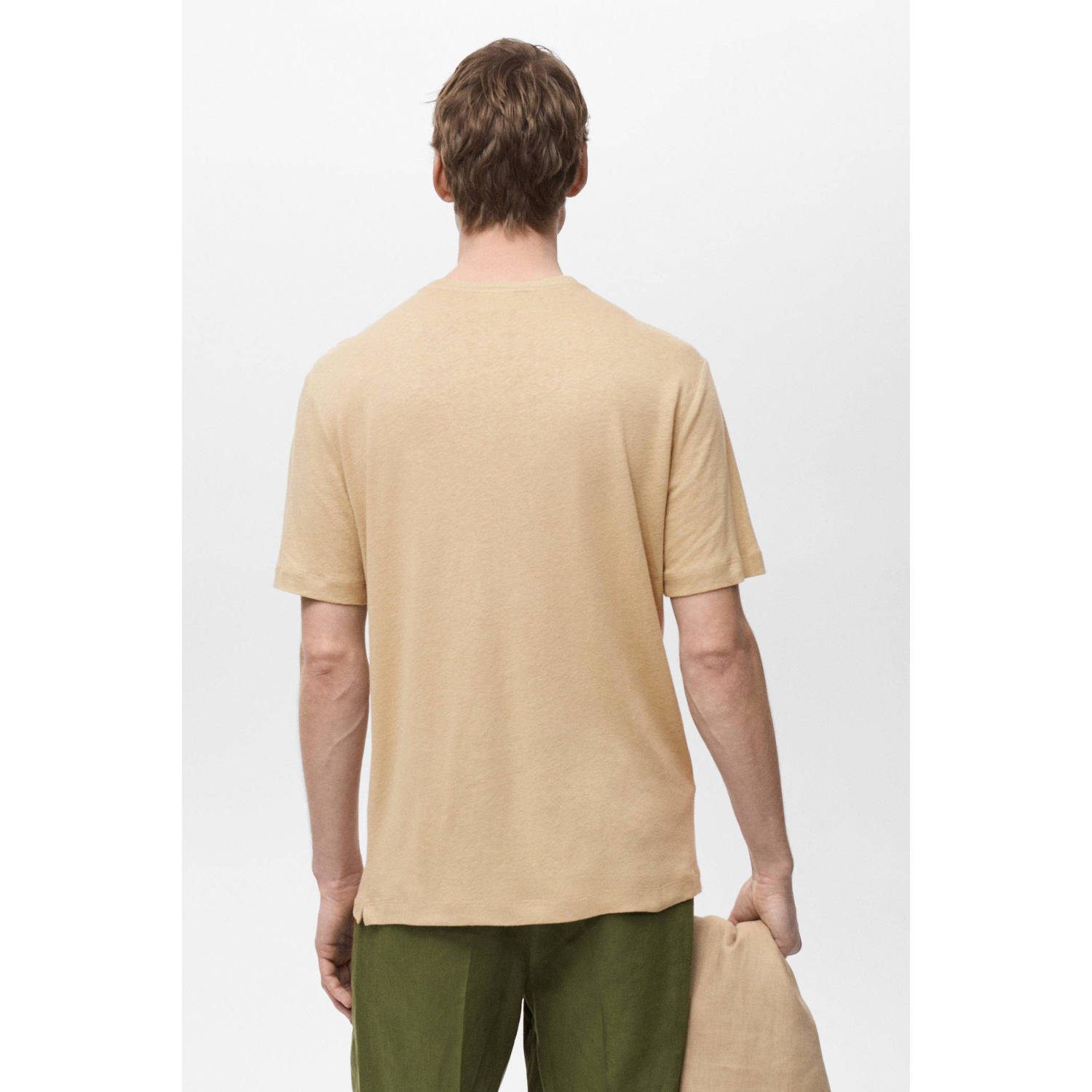 Mango Man slim fit T-shirt beige