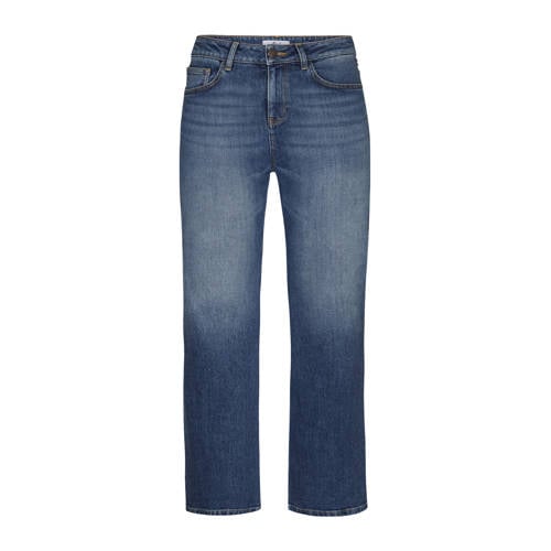 Miss Etam Plus high waist wide leg jeans medium blue denim afbeelding