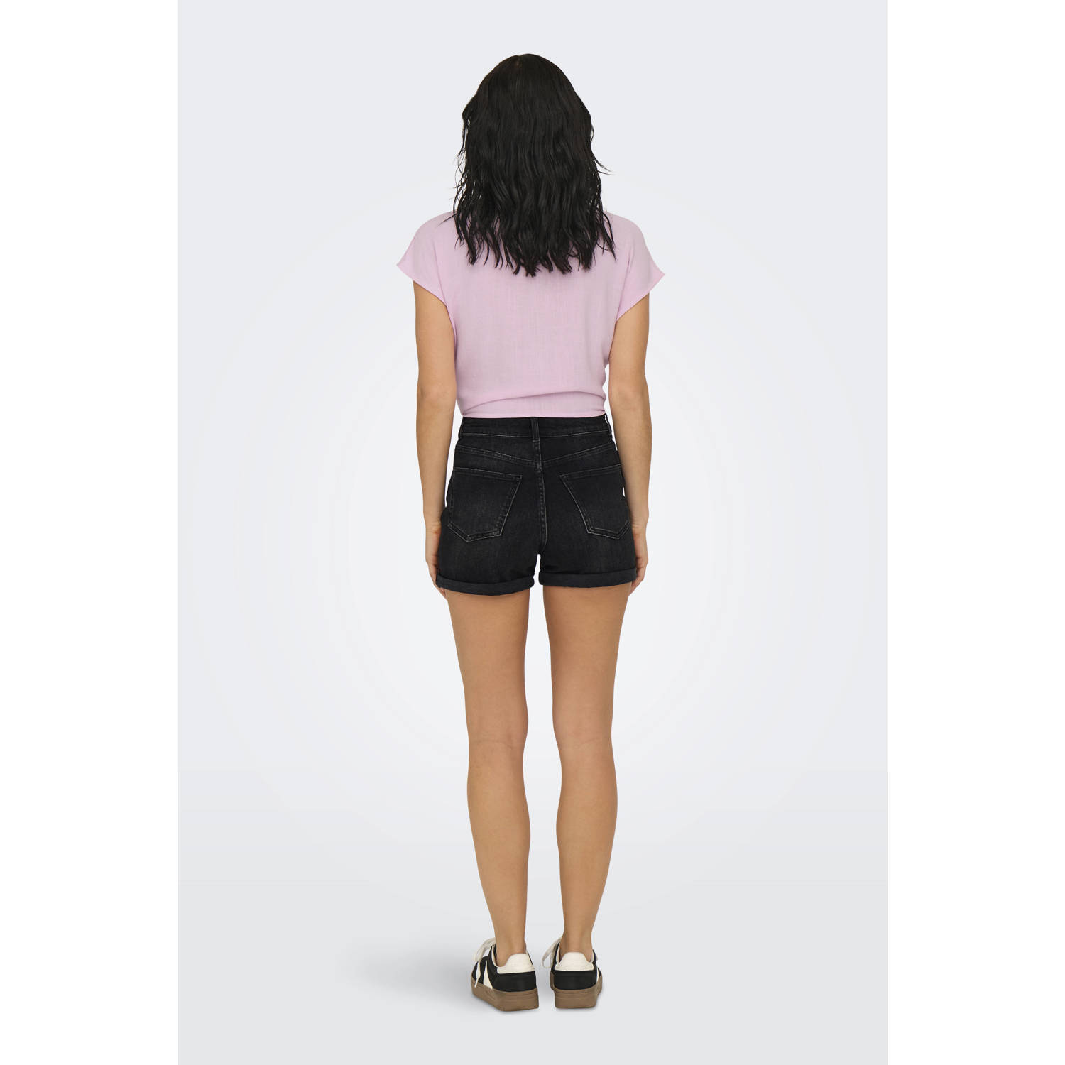 ONLY denim regular waist short zwart