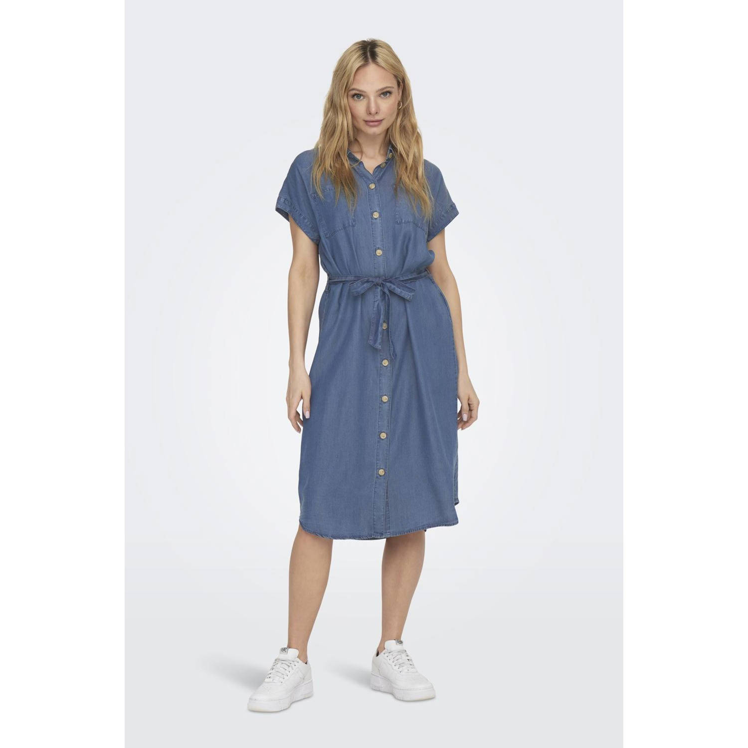 ONLY denim blousejurk dark blue denim