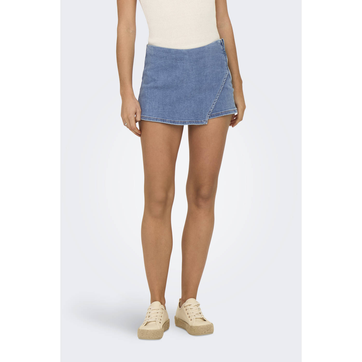 Only Mist Yasmin Denim Wrap Skort Dames