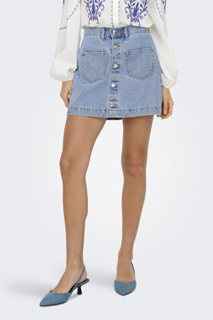 Minirok Boven De Knie Vetinee Zomerrok Voor Dames - Korte Geplooide Jeansrok, Hoge Taille, Tulp Zoom Korte Zomerrok Dames